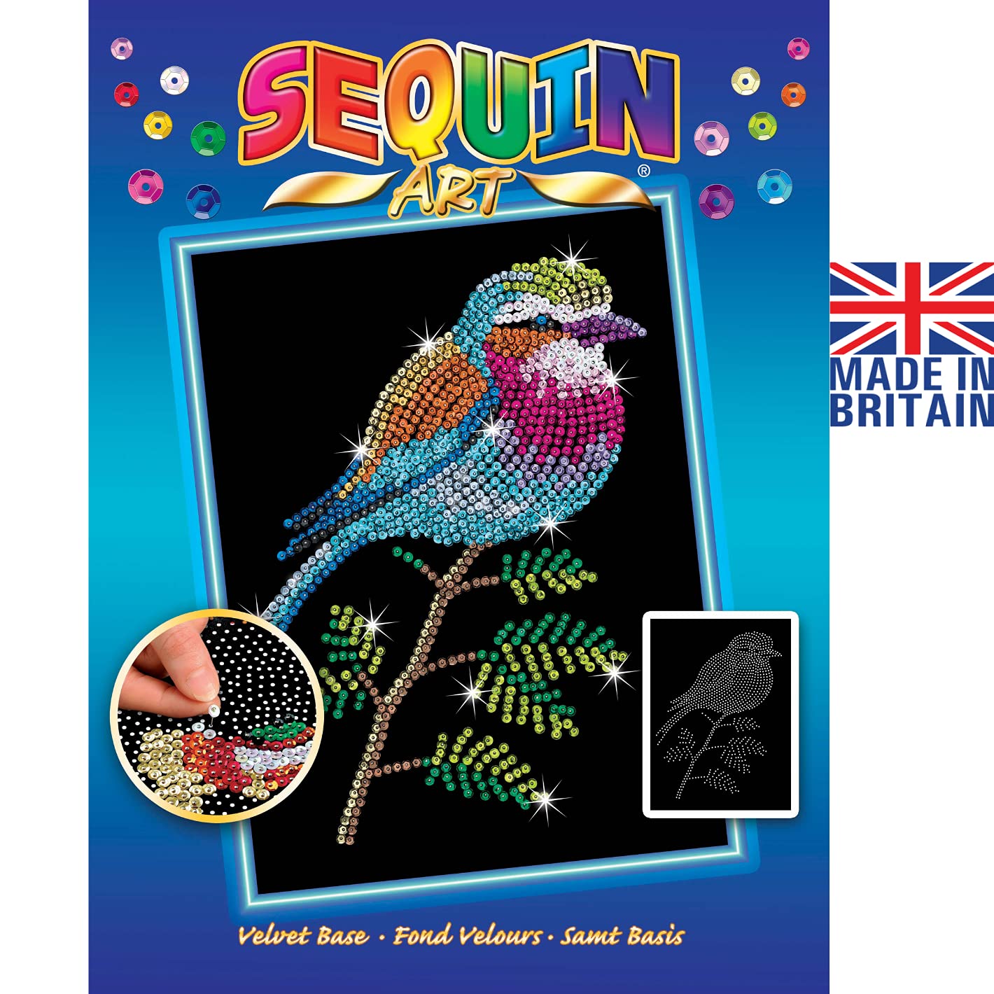 Sequin Art Lilac Breasted Roller Design from The Blue Range 28 x 37 cm, Multicolor (5528913)