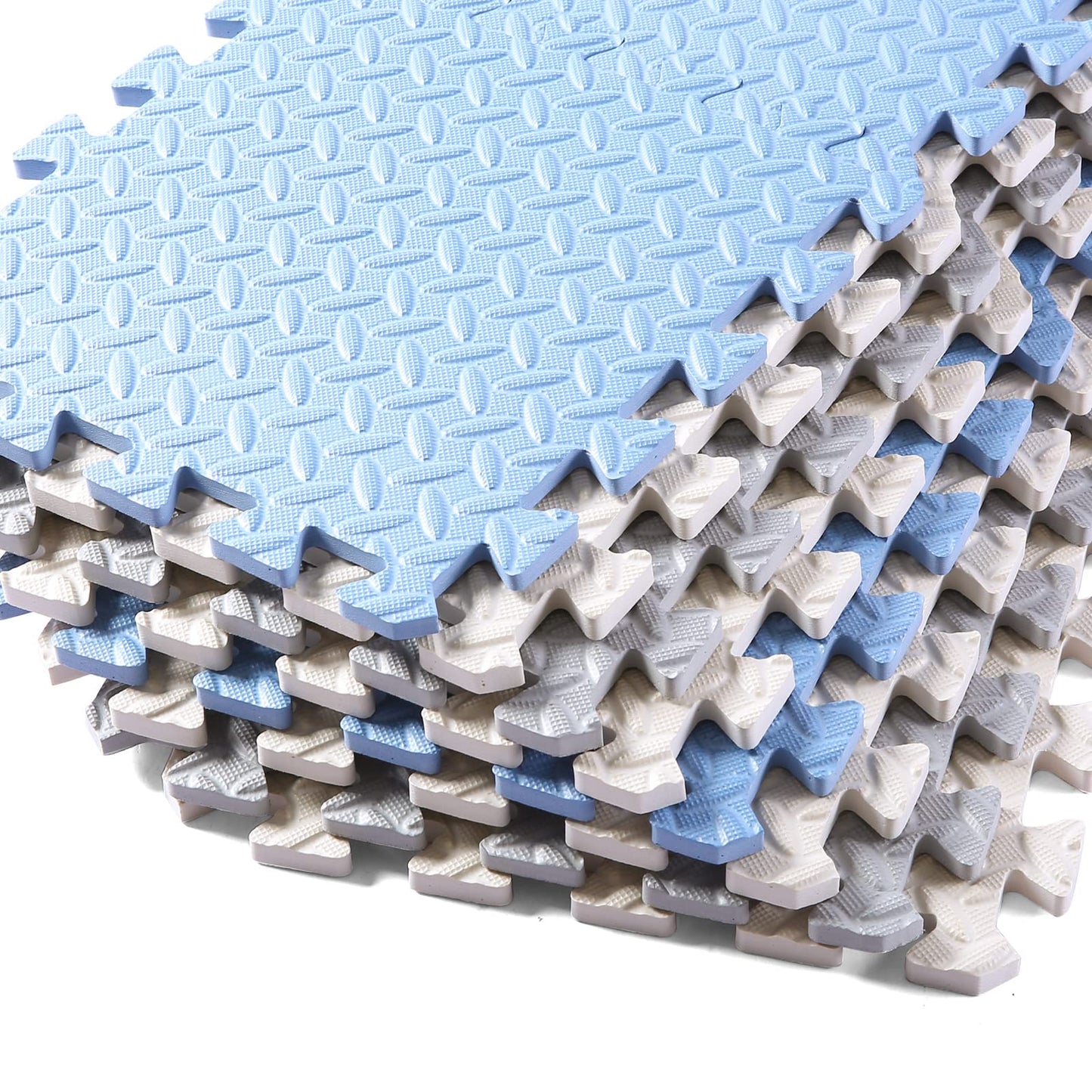 Tamiplay Foam Floor Mats for Kids, 12 x 12 Inch 16 Tiles 0.4'' Thickness Foam Play Mat, Non-Toxic Square Interlocking Floor Mats