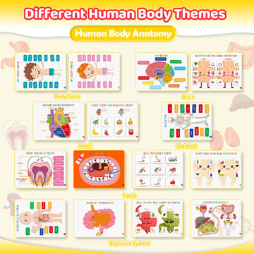 Preschool Montessori Toys For Kids, Human Body Busy Book For Kids Toys Ages 4-8 Birthday Gifts For 4-8 Year Olds Boys Girls Kindergarten Learning Activities Educational Toys For Kids 5-7 Travel Toys