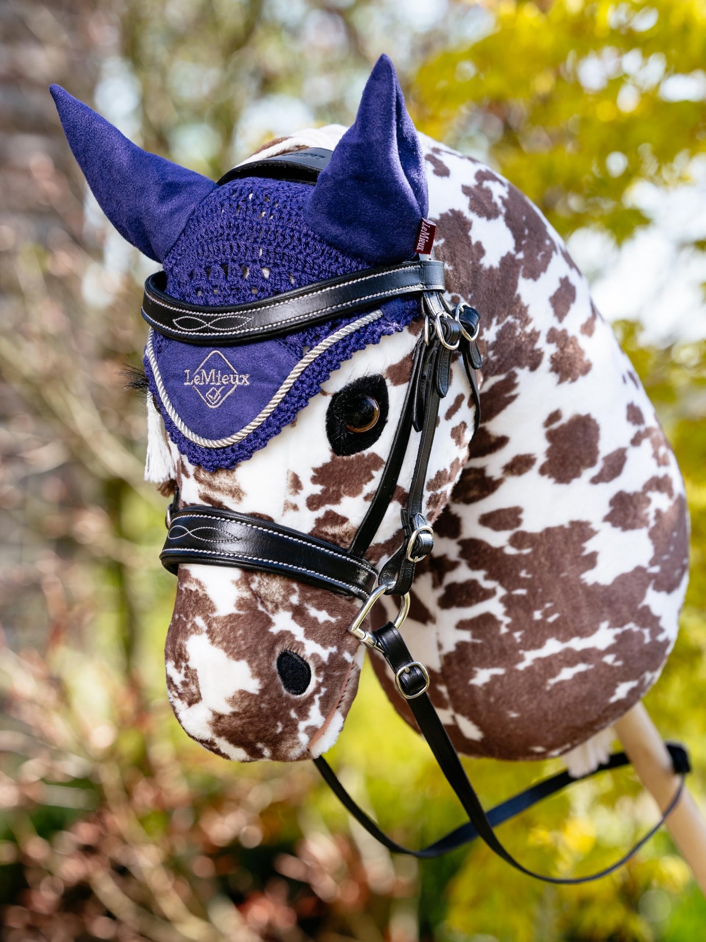 Lemieux Hobby Horse Ear Bonnet - Ink Blue - Suitable for Ages 3+