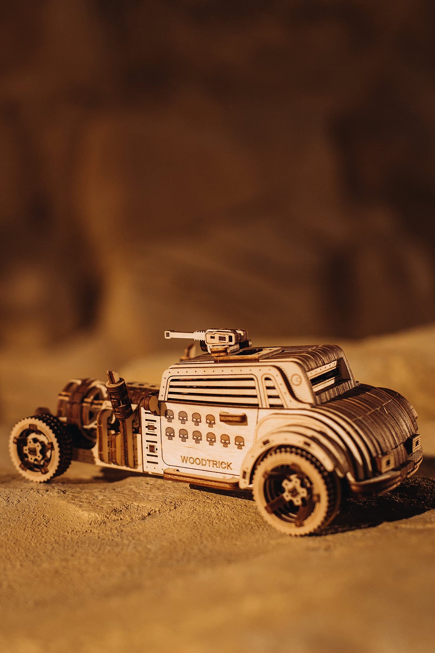 Wood Trick Apocalyptic Car 3D Wooden Puzzles For Adults And Kids To Build - Rides Up To 26 Feet - Wooden Model Car Kits To Build For Adults
