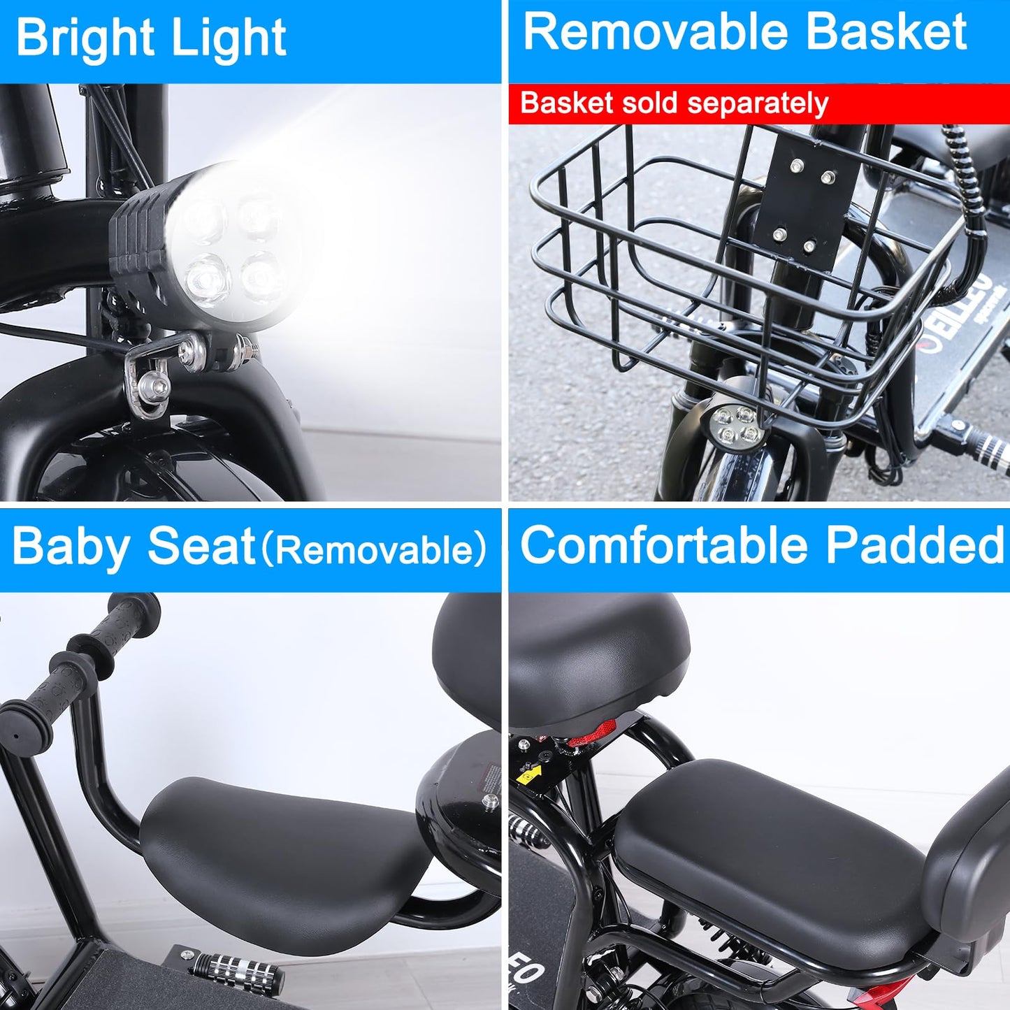 mature-themed Electric Scooters with Seat E Scooter with Seat with with 500W Peak Power Motor Electric Scooter for mature-themeds 20 Mile Range & 17.4mph and Dual Braking System 14 Pneumatic Tires