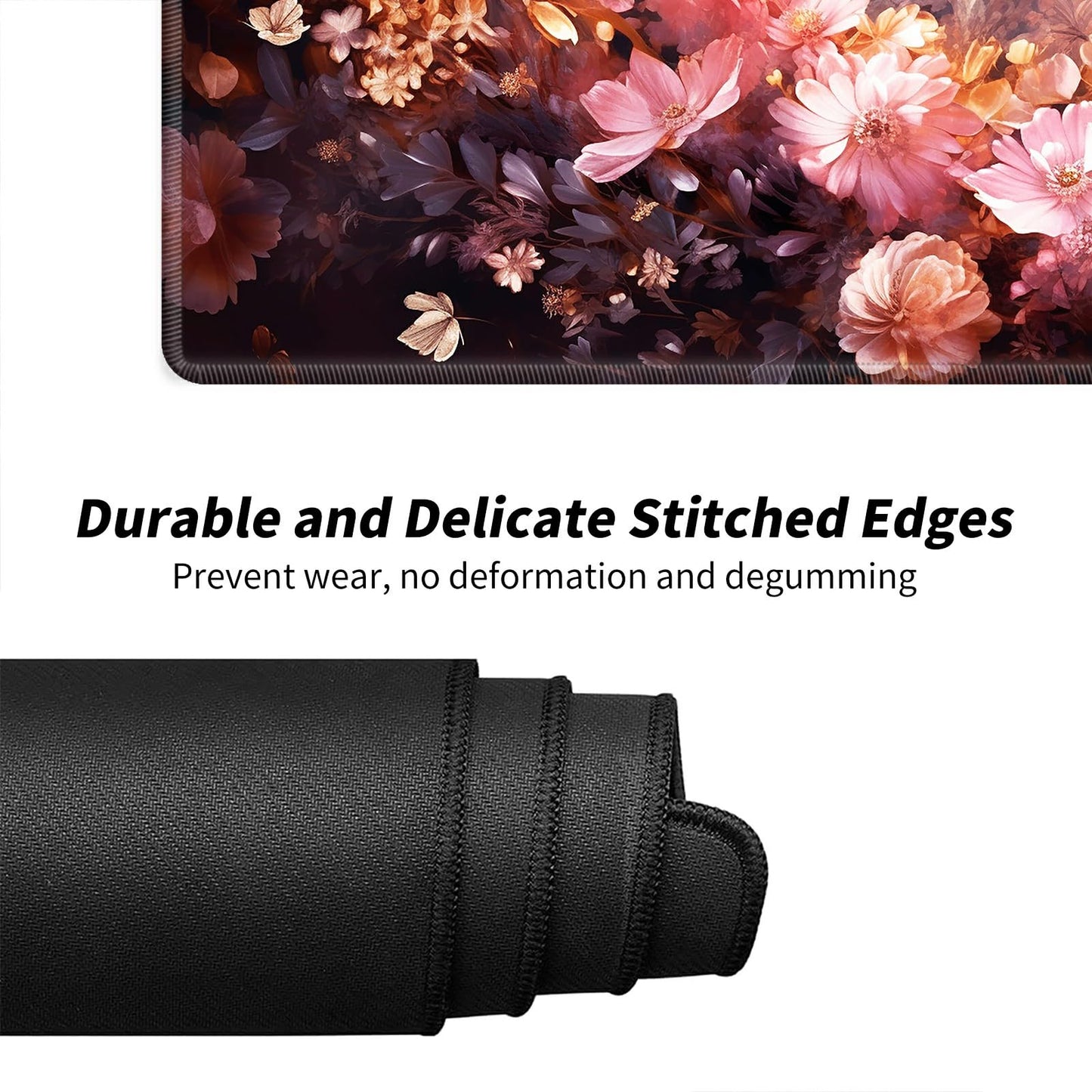 Flowers Butterflys For Mtg & Tcg Playmat,Bfdhgqzc 24'' X 14'' Game Mat For Mtg/Rpg/Ccg Trading Card Game Playmats Table Mat Perf