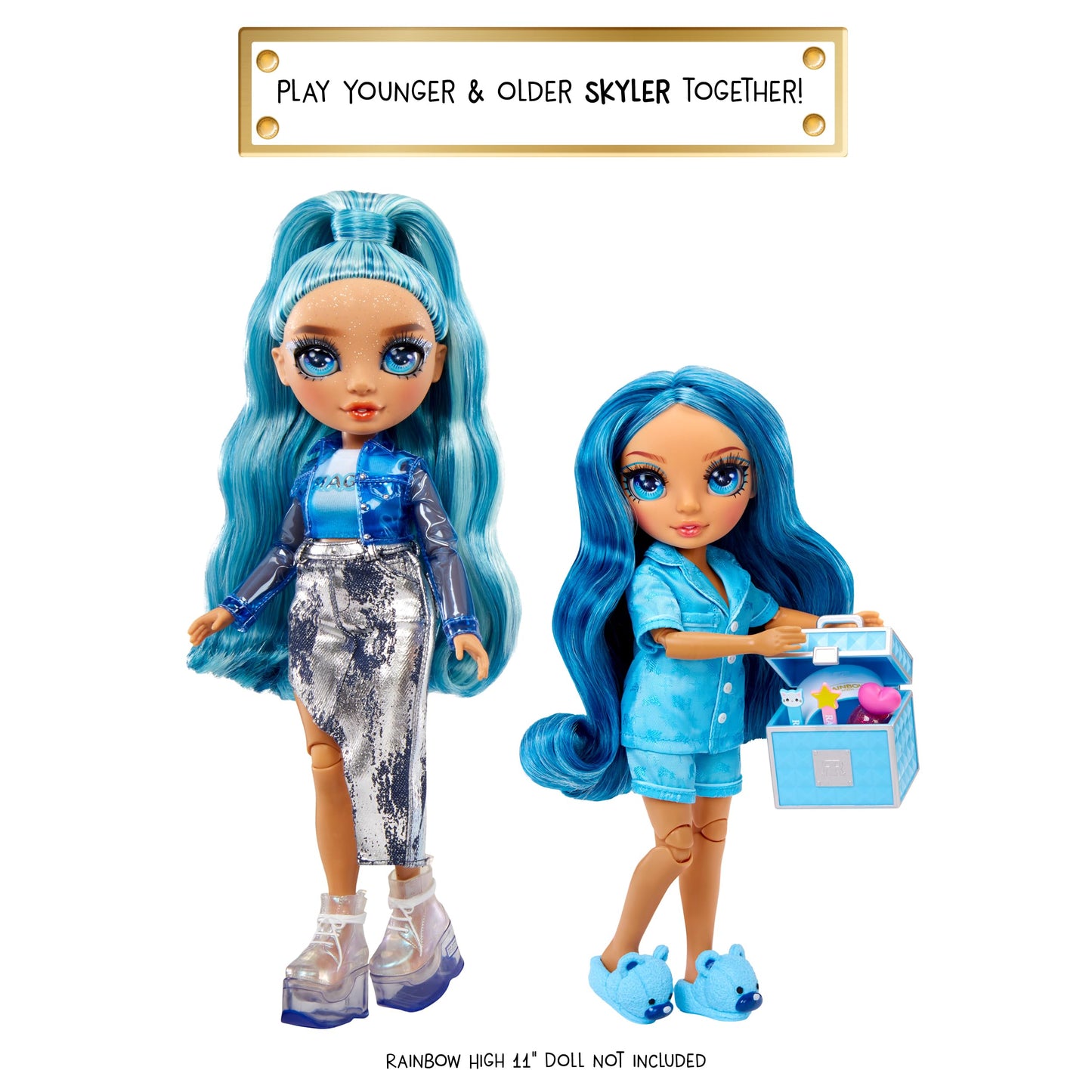 Rainbow High Jr High Pj Party - Skyler, Blue 9' Posable Fashion Doll With Soft Onesie, Slippers, Fun Play Accessories, Great Toy Gift For Girls Kids Ages 4-12 Years
