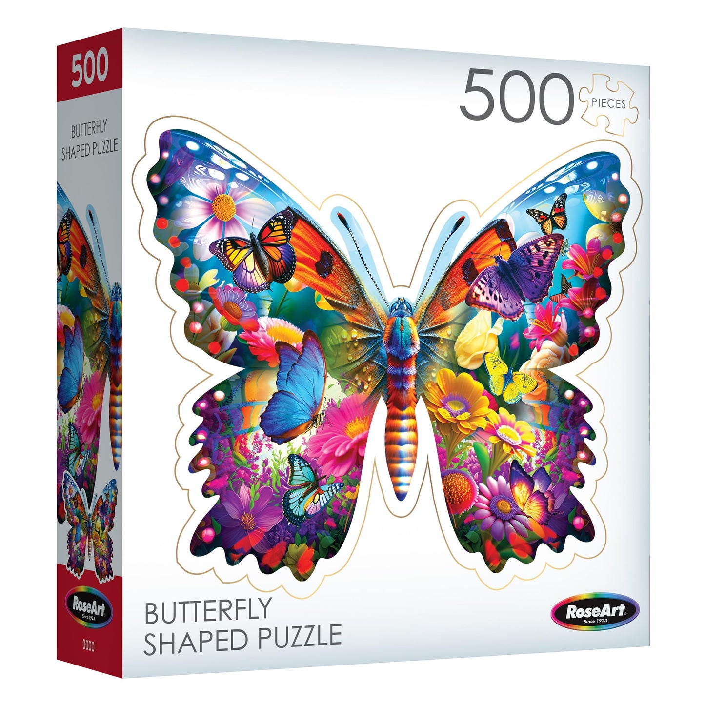 Roseart - Big Shaped - Beautiful Butterfly - 500 Piece Jigsaw Puzzle For Adults