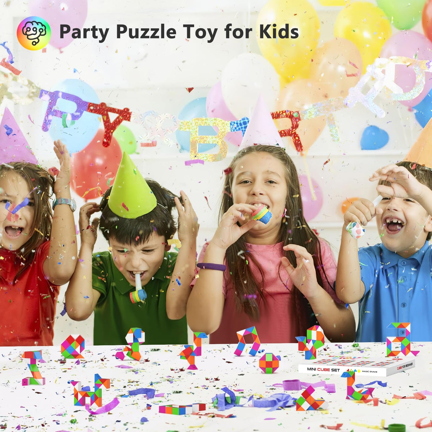 Vdealen 24 Pack Mini Fidget Snake Cube Twist Puzzle Party Favors For Kids, School Rewards&Classroom Prize For Students, Goodie B