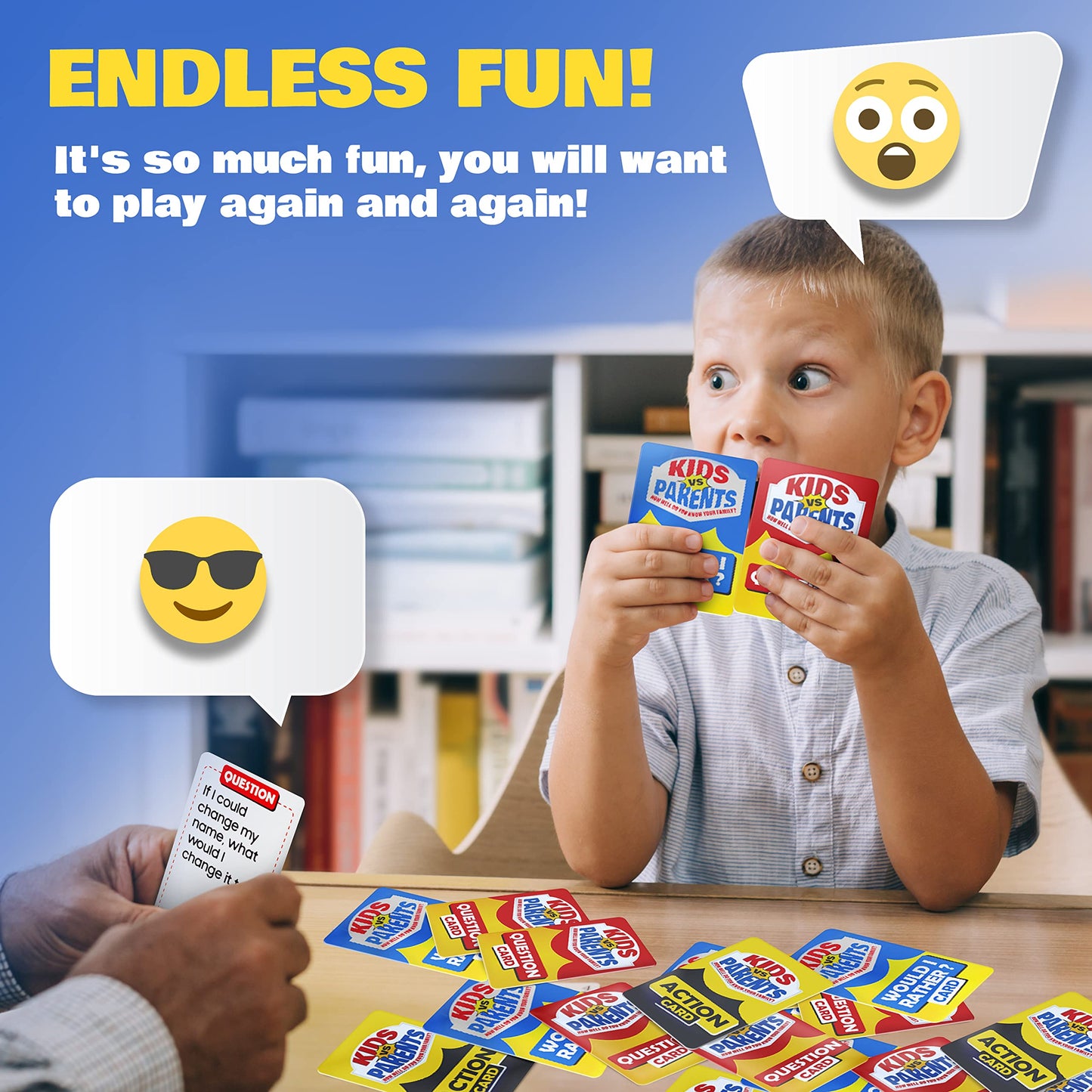 Kids Vs Parents - Family Game For Kids 4-12 | Games For Family Game Night | Fun Kids Card Games With 200 Conversation Starter Ca