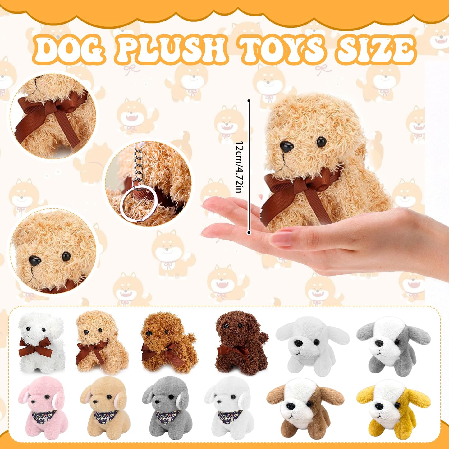 Jiytivity 24 Pcs Dog Party Favors Include 12 Mini Plush Dogs Stuffed Puppy And 12 Foldable Kraft Puppy Boxes For Adopt A Puppy P