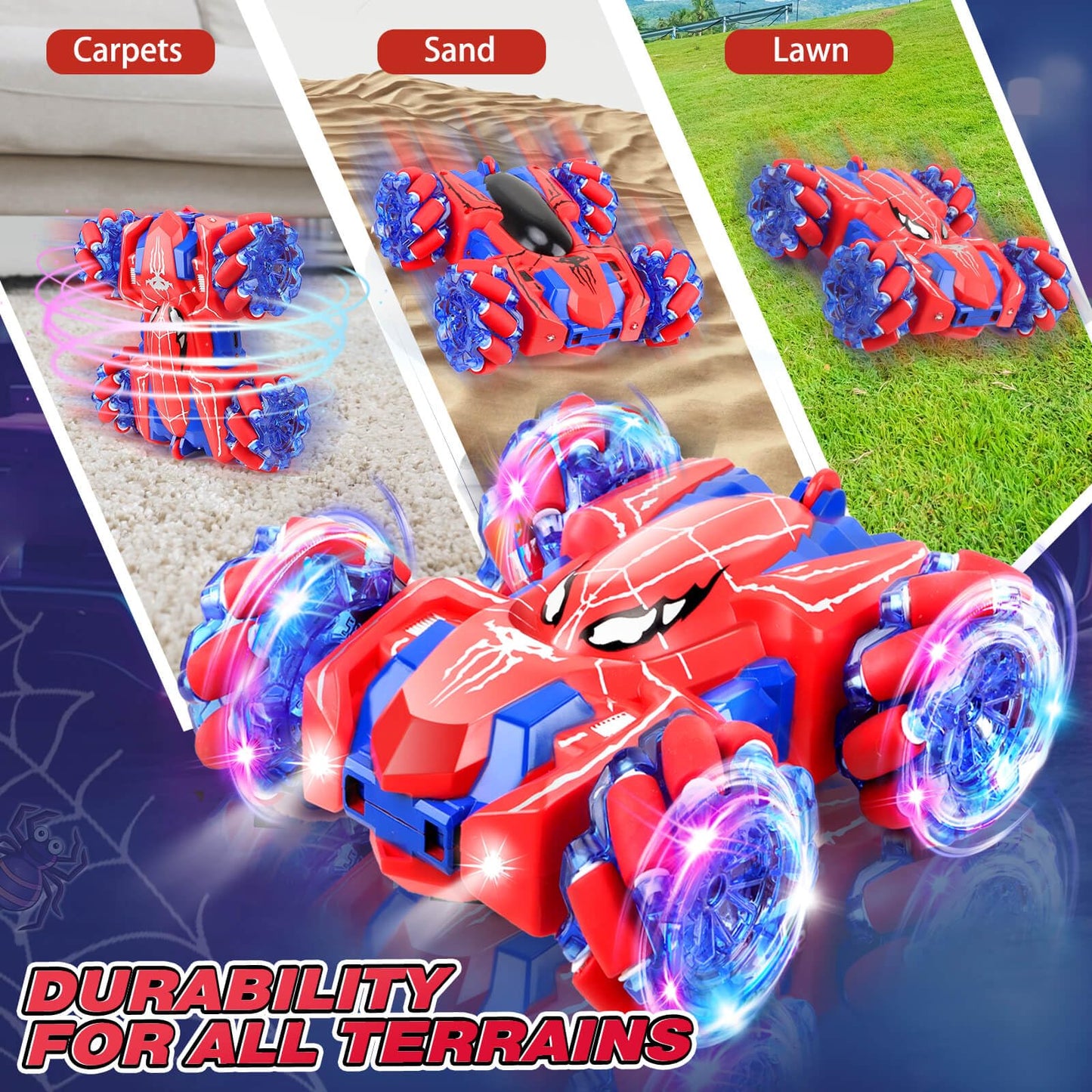 Dolanus Spider Remote Control Car, RC Cars Kids Toys Boys 3-5, Toys for Ages 8-13, Gifts for 3 4 5 6 7 8 10 12 Year Old Boys Kid