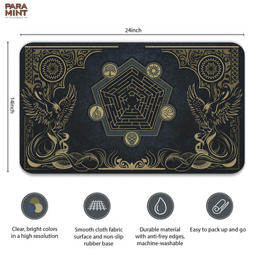 Paramint Oceanic Phoenix (Stitched) - Mtg Playmat - Compatible With Magic The Gathering Playmat - Play Mtg, Yugioh, Tcg - Original Play Mat Art Designs & Accessories