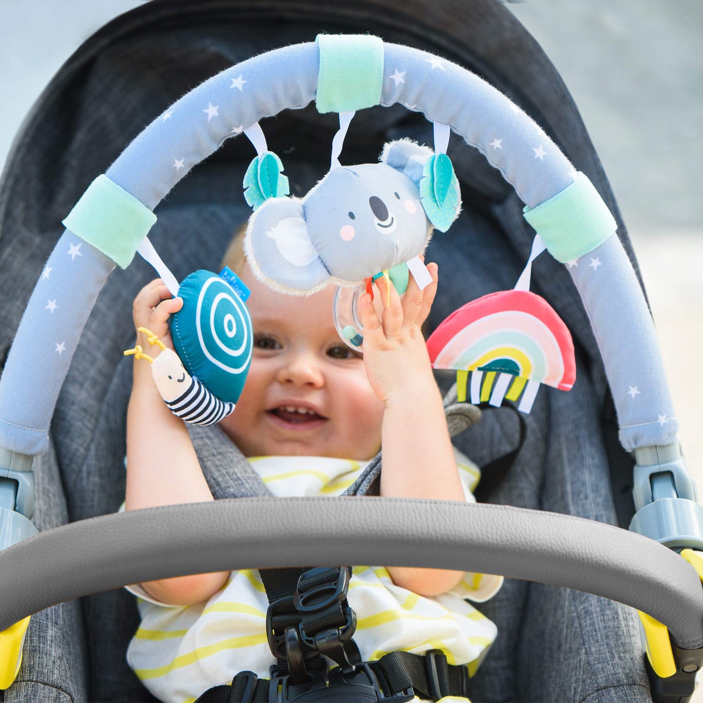 Taf Toys Koala Daydream Pram, Stroller & Car Seat Arch | Ideal For Infants & Toddlers, Activity Arch With Fascinating Toys, Stimulates Baby’S Senses And Motor Skills Development, For Easier Outdoors