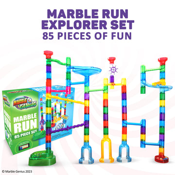 Marble Genius Marble Run Maze Track Toys - 85 Pcs, Board Games For Kids Aged 4-12, Toys For Adults, Teens And Toddlers, (67 Tran