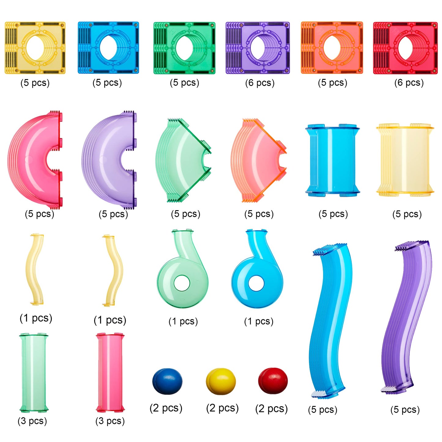 Learn & Grow Toys 88 Pcs Magnetic Marble Run Expansion Pack, Ultimate Marble Race Track, Stem Building Marble Toy & Learning Edu