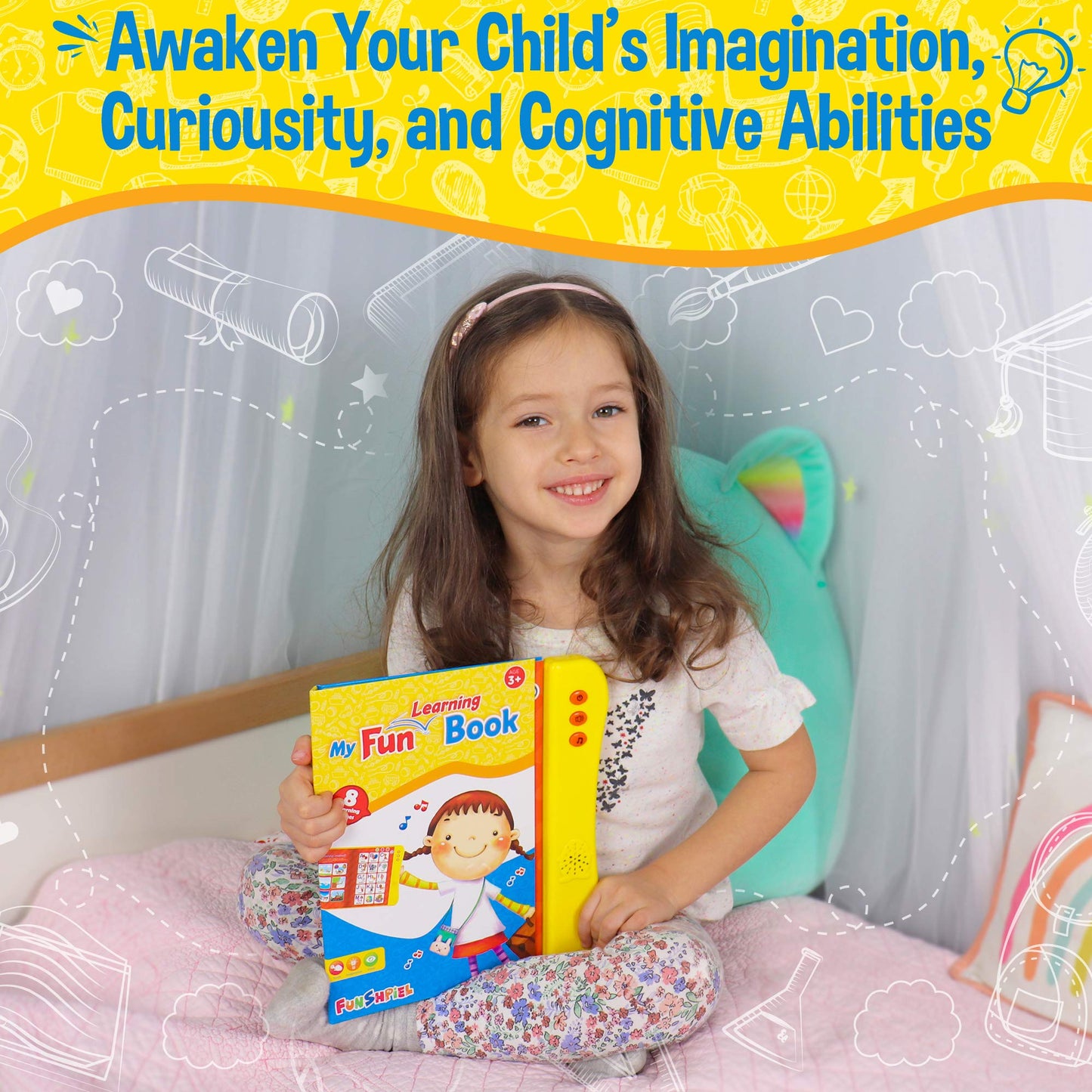 Abc Learning For Toddlers Sound Book, Ideal For Learning & Education Toys, Speech Therapy Toys, Preschool Learning Toys, 8 Page