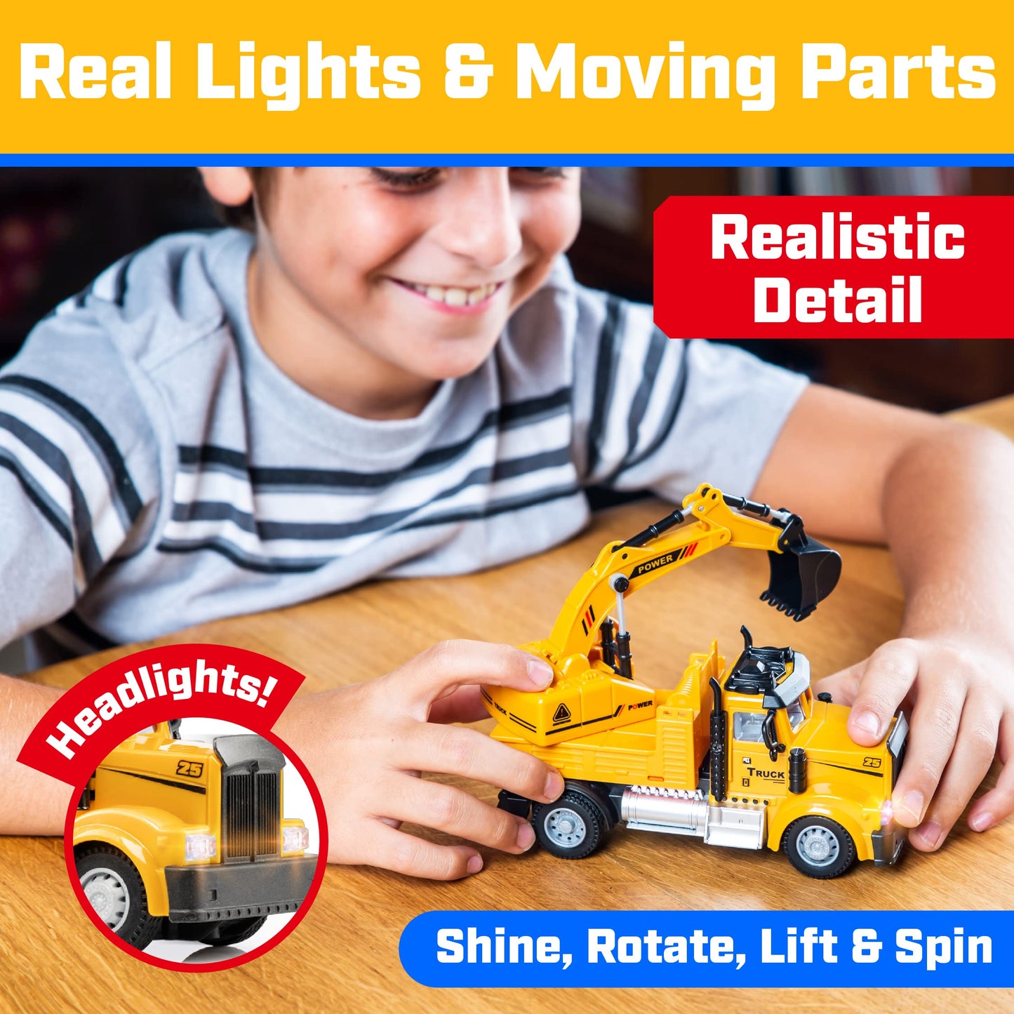 Force1 Mini Construction RC Trucks for Kids - 2 Pack Remote Control Toy Trucks Set with Mini Scoop RC Truck, Mini Cement Mixer T
