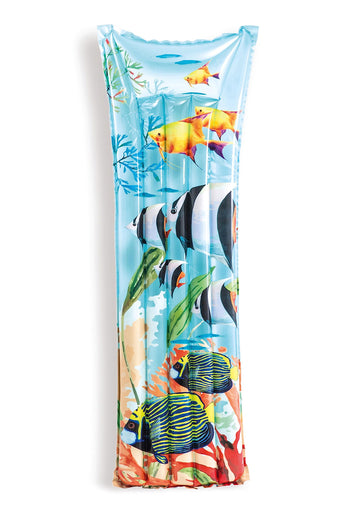 Intex Inflatable Floating Fashion Mat: Durable Vinyl – 2 Air Chambers – 220Lb Weight Capacity – Style May Vary – One Mat