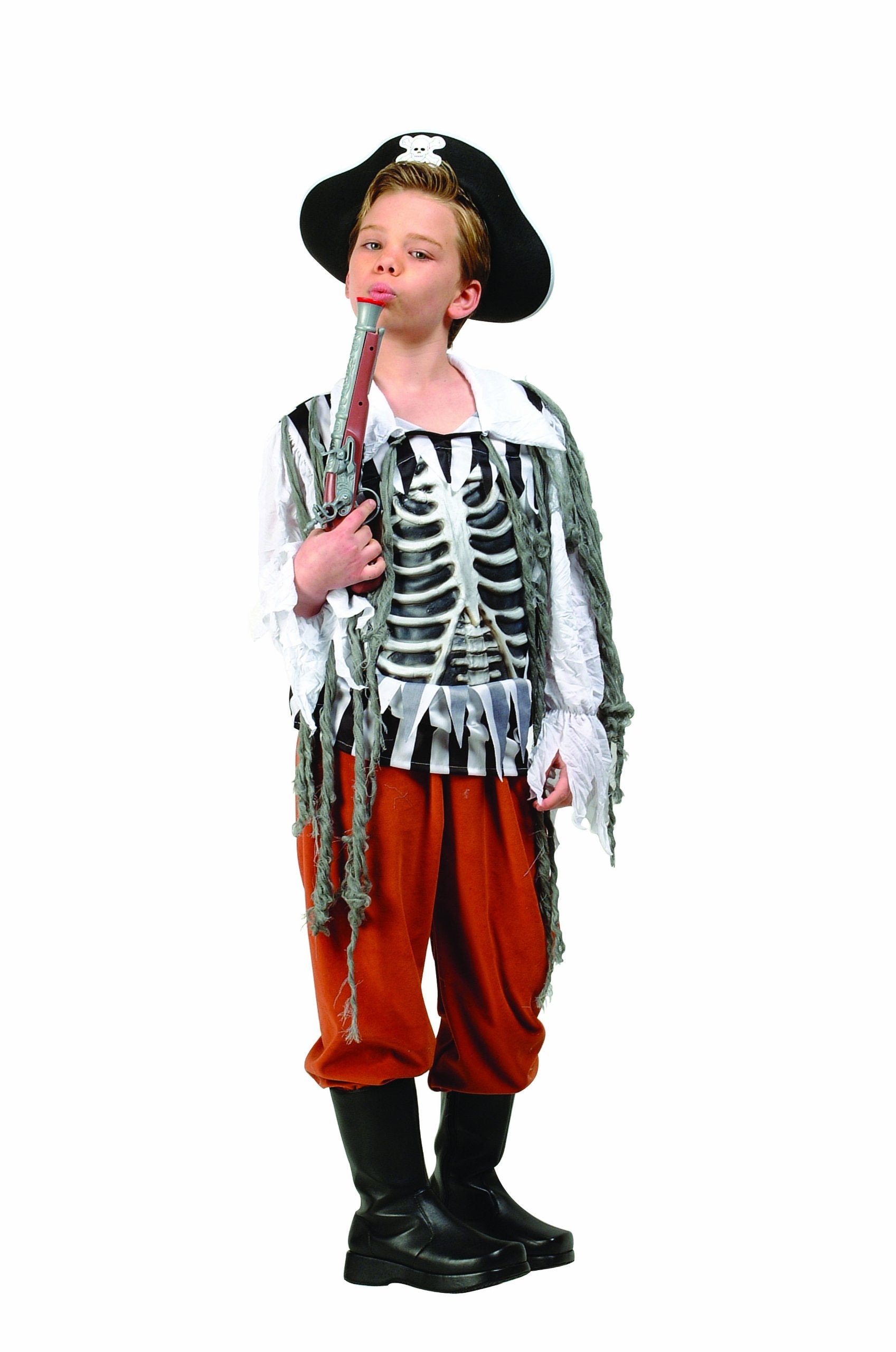 RG Costumes Skull Pirate Costume, Black/Rust/White, Medium