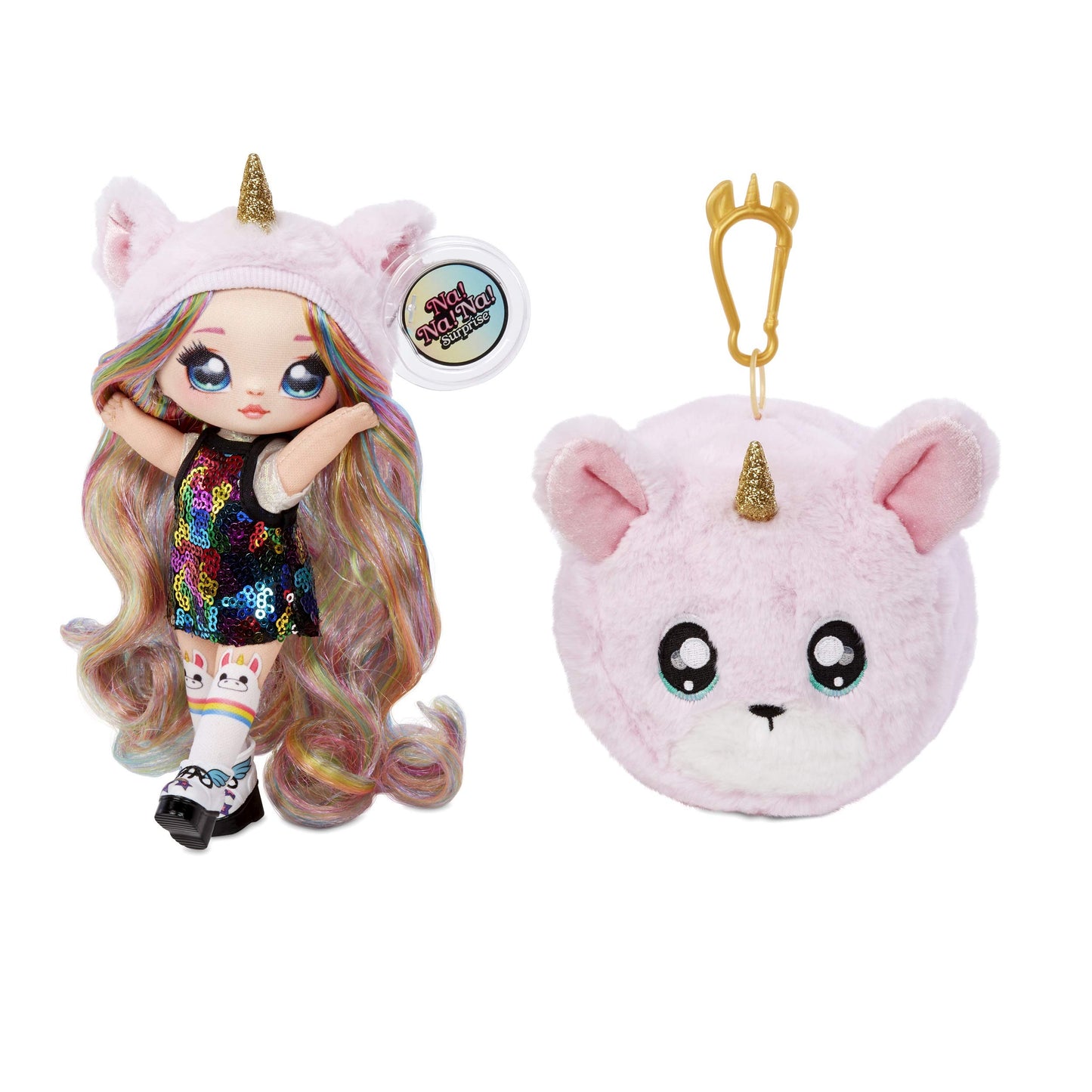 Mga Entertainment Na! Na! Na! Surprise 2-In-1 Fashion Doll & Plush Pom With Confetti Balloon Unboxing, Multicolor (Styles May Vary)