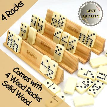 Dominos Set Adults With 4 Domino Racks Double Six Dominoes Set In Portable Case Double 6 Domino'S Game Set With 4 Wooden Domino