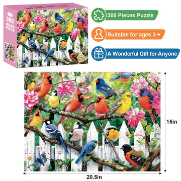 300 Pieces Jigsaw Puzzles For Adults-Morning Serenade Birds Puzzle For Adults Children Elderly-Recycled Paper Puzzle 300 Pieces-