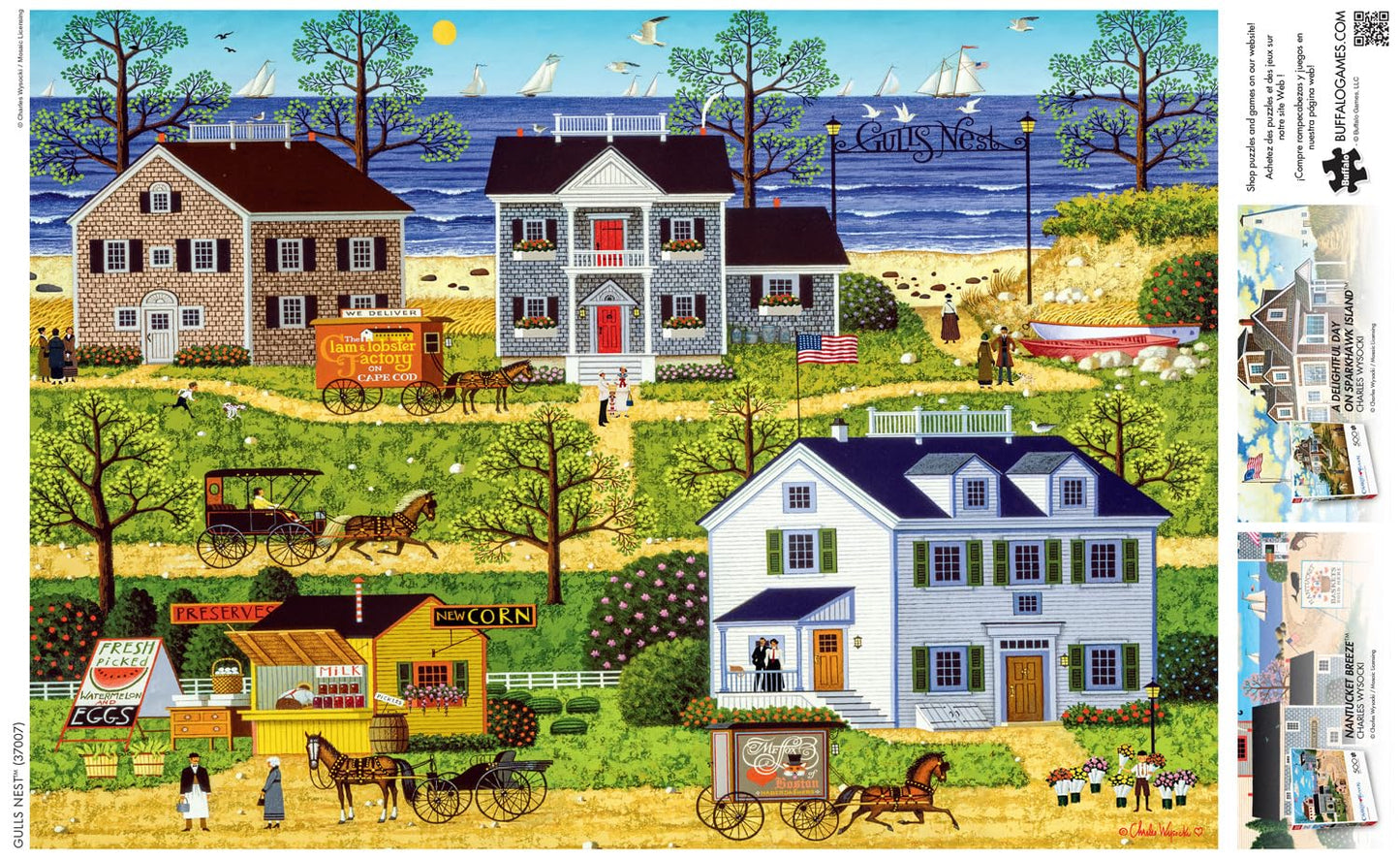 Buffalo Games 500 Piece Jigsaw Puzzle - Charles Wysocki Gull's Nest - Large Multicolor Paper Puzzle for Adults - Model 37007