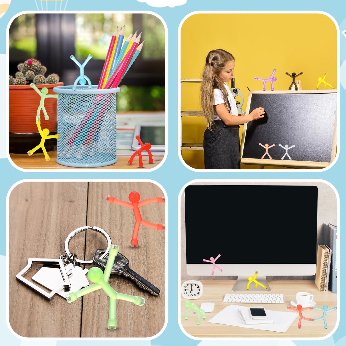 Jerify 20 Pcs Humanoid Magnetic Travel Toys Colorful Fidget Toys Man Funny Magnets For Adults Cute Novelty Man Fridge Magnets Fo