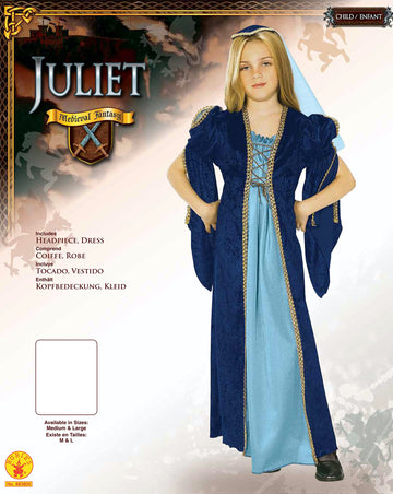 Rubies Renaissance Faire Juliet Child Costume, Large, One Color
