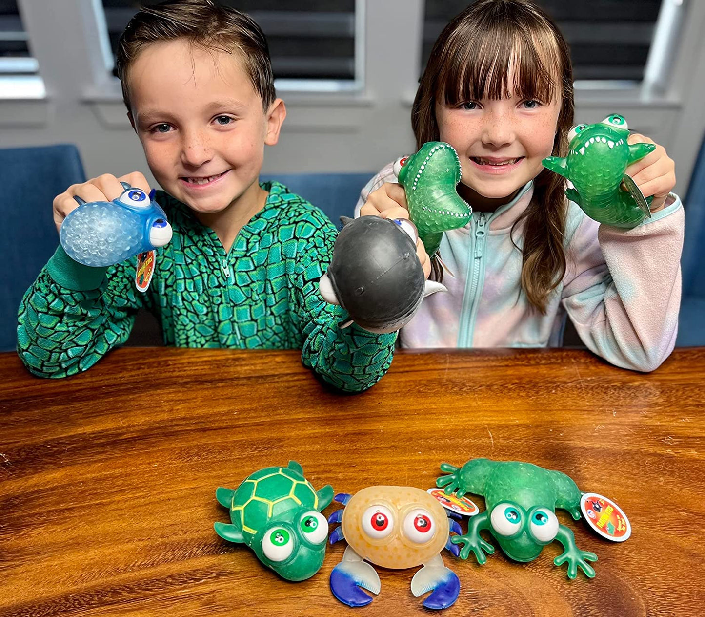 Warm Fuzzy Toys Full Case (12) Floating Eye Animal Squishy Dinosaur | Funny Sensory Fidget Great For Party Favor, Prize Box, Pta Carnival Or School Fundraisers