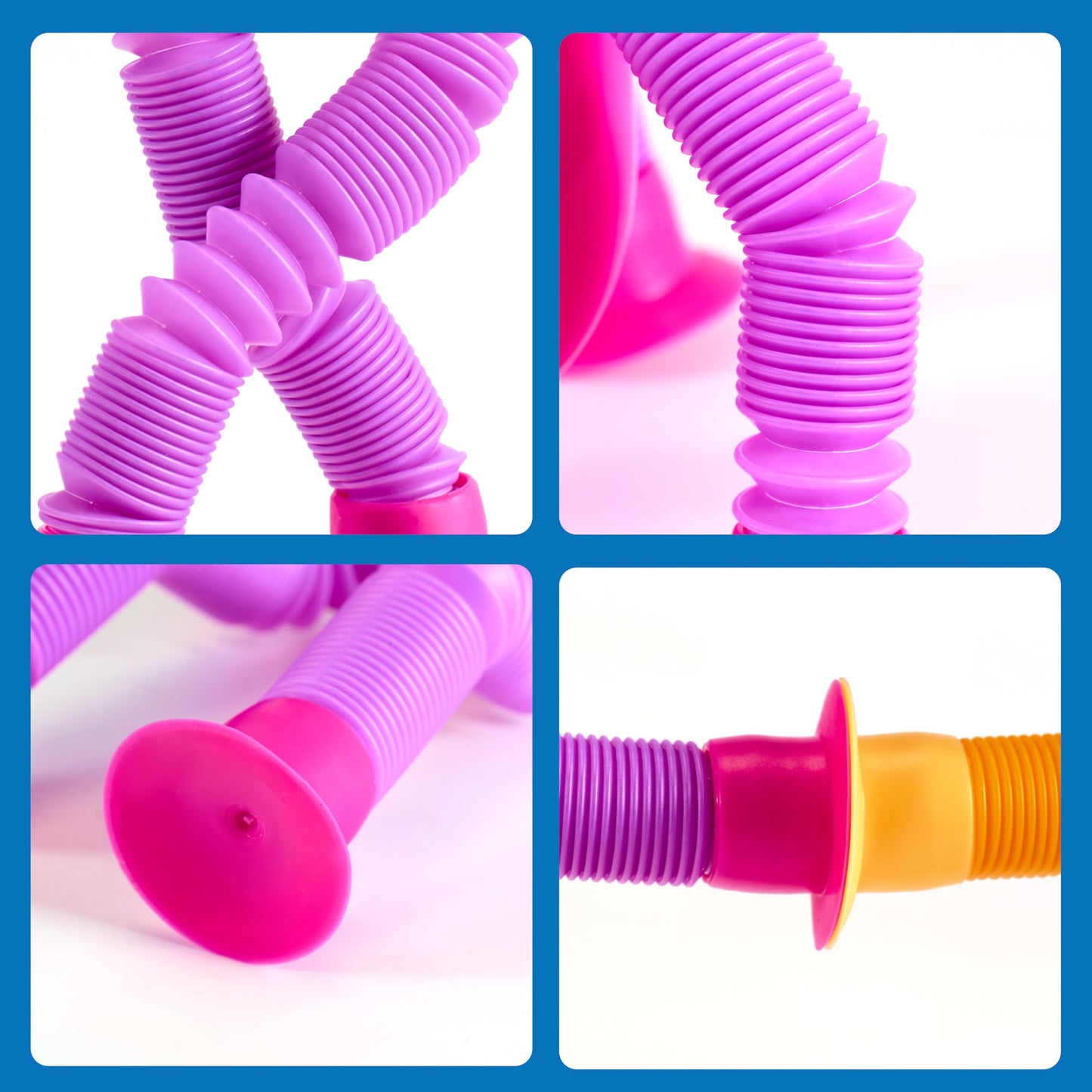 JOYIN 4 Pcs Pop Tubes Suction Cup Monkey Toys, Autism Sensory Gifts Fidget Toys for Kids Toddler Boys Girls Year Ages 3 4 5 6 7