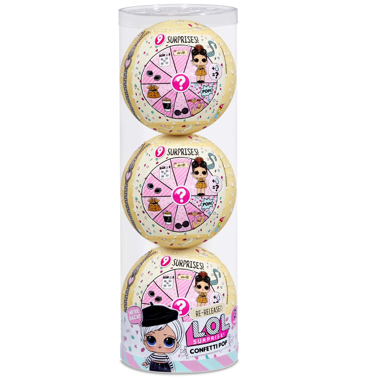 L.O.L. Surprise! Confetti Pop 3 Pack Beatnik Babe – 3 Re-Released Dolls Each