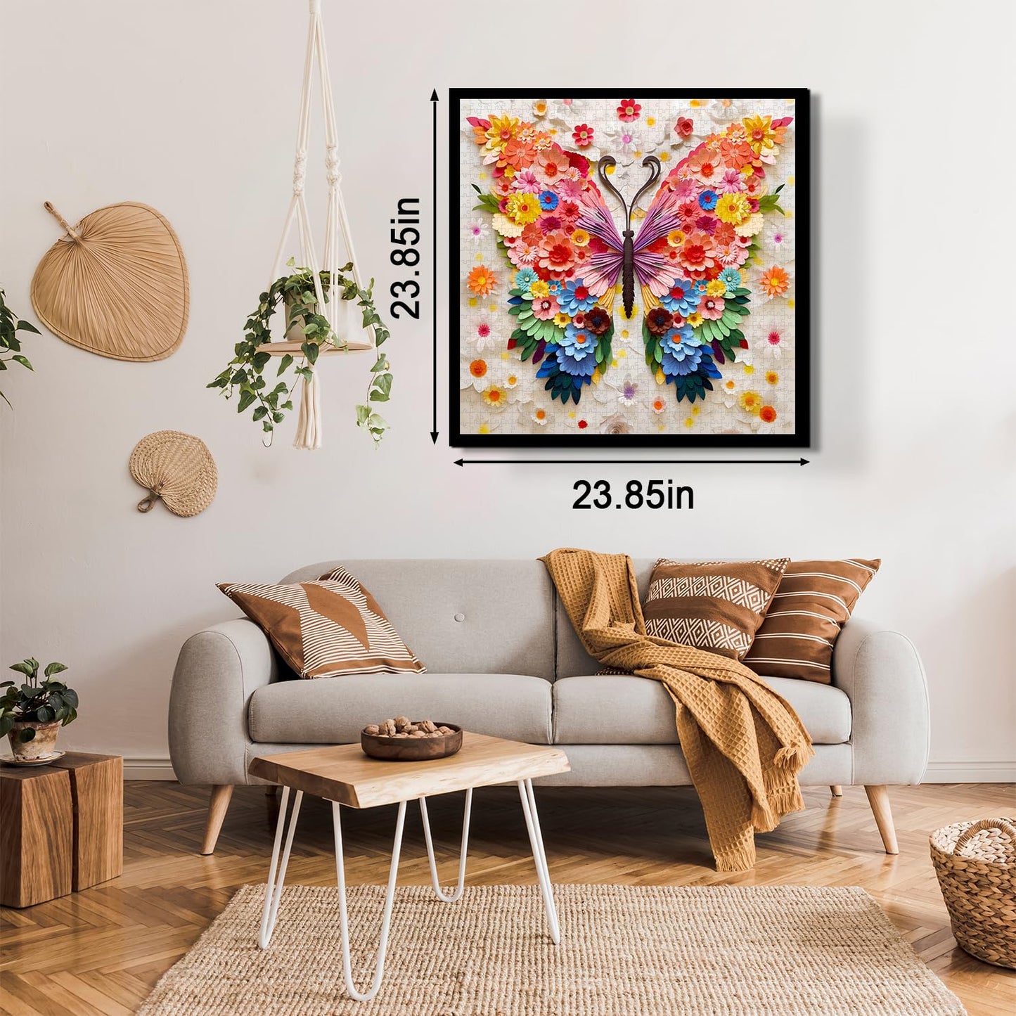Butterfly Puzzles For Adults 1000 Pieces, Challenging Colorful Flower Butterflies Puzzles Puzzle With Paper Art, Difficult Anima