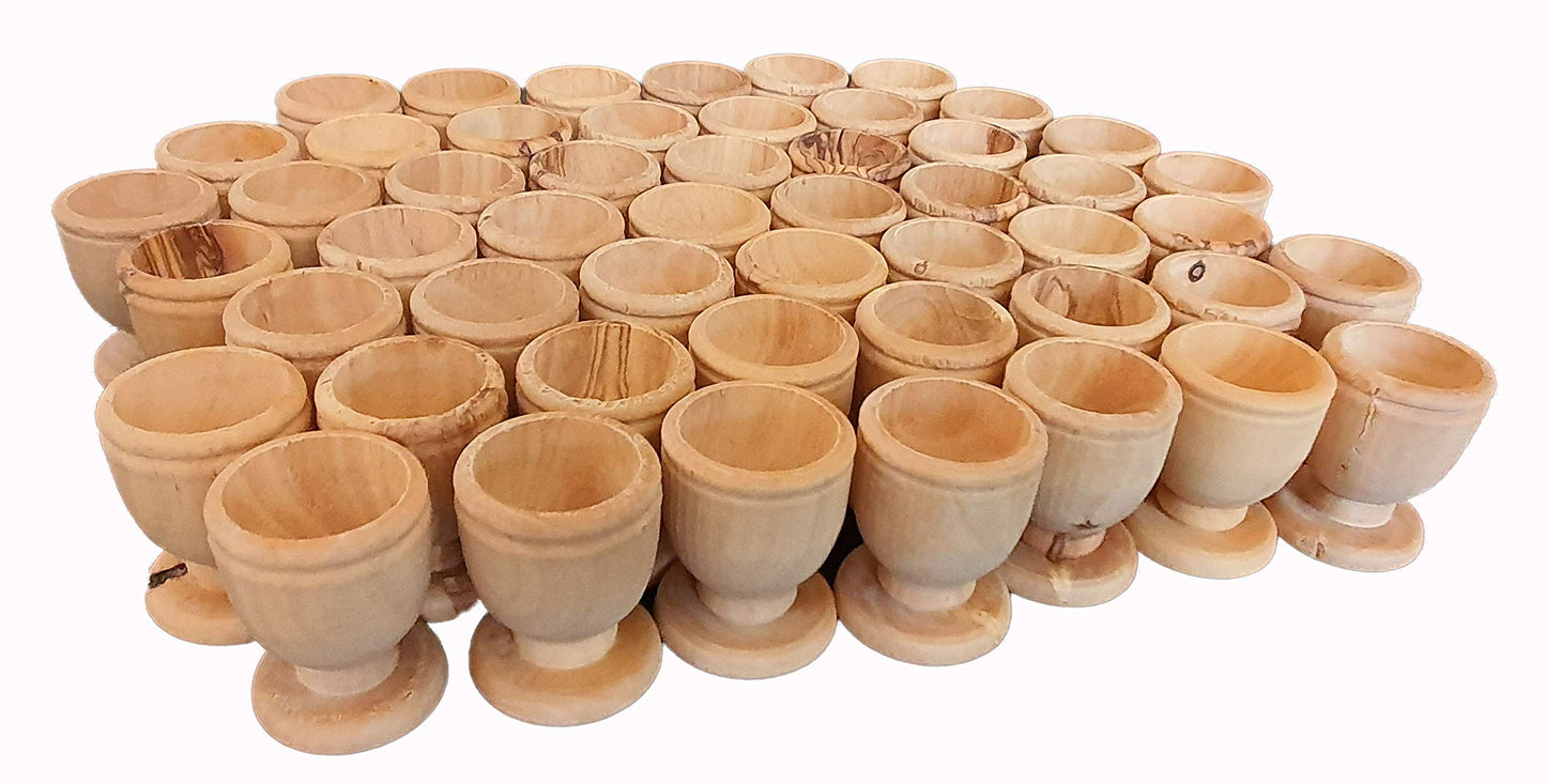 Fifty(50) Olive Wood Communion Cups 1.75'' From Bethlehem