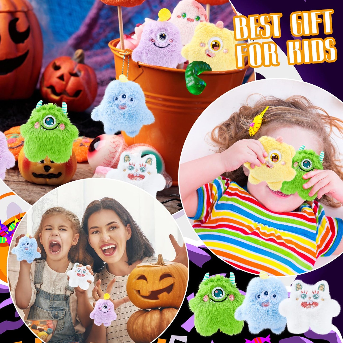 Hungdao 24 Pcs Mini Plush Keychain Bulk Christmas Stocking Stuffers Cute Stuffed Animal Keychain for Backpack Valentines Classro