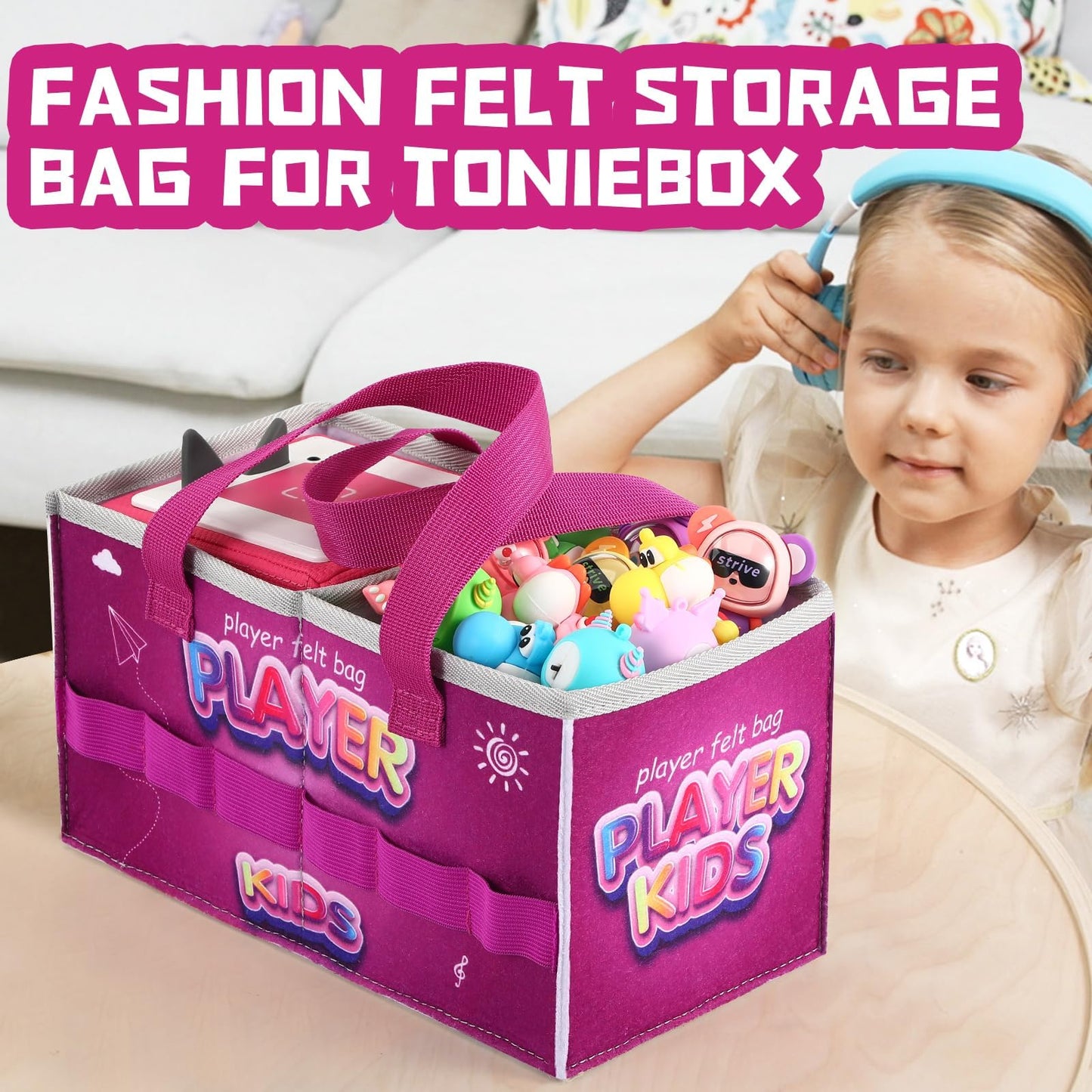 Carrying Case For Tonies Starter Set & Storage Bag For Tonies Figurine, Outdoor Hand Bag For Tonies Audio Player And Dolls Music