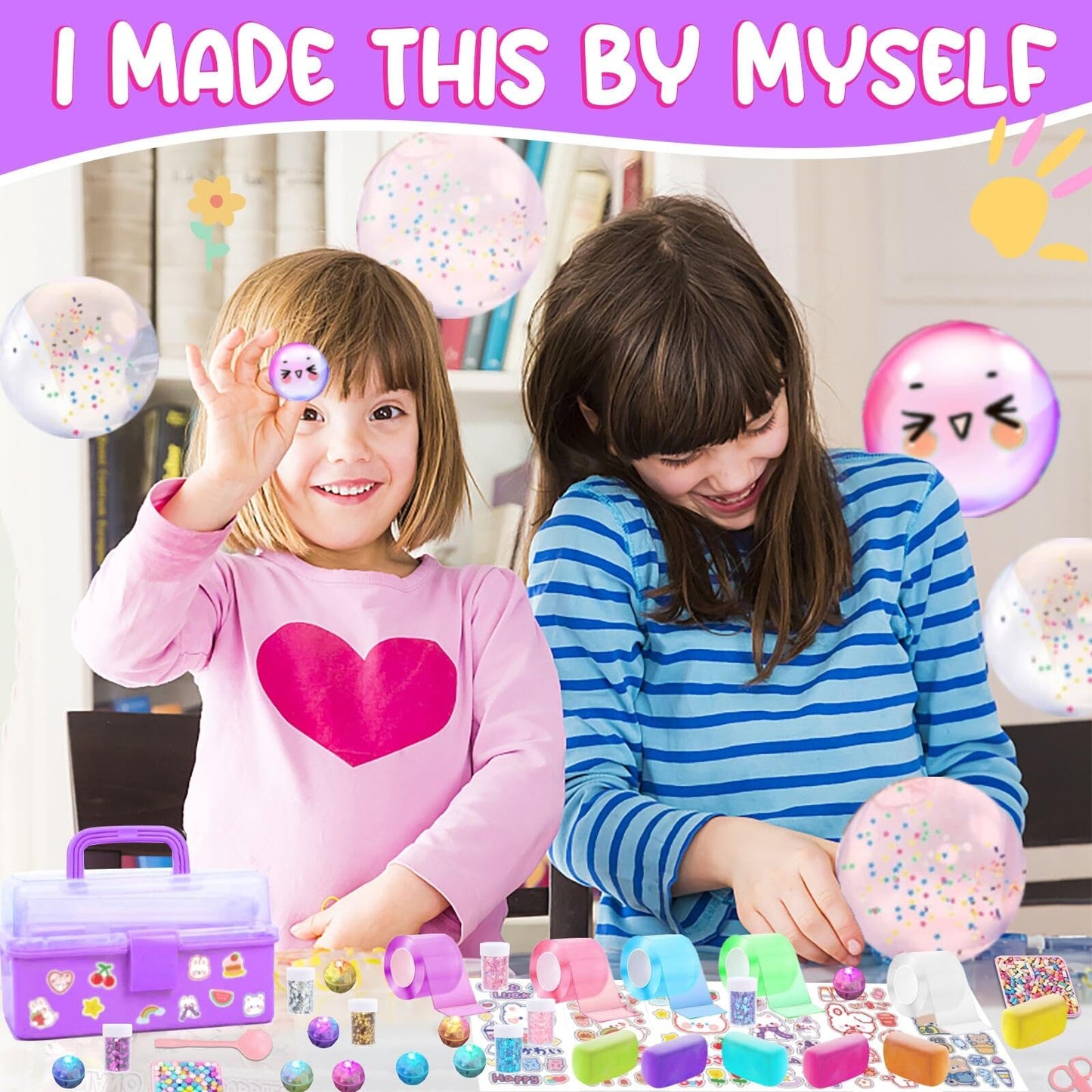 Jimcii Nano Tape Squishy Maker - Multicolor Bubble Kit for Kids, Small Size, Fun Craft Activity