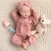 Jirachi Realistic Reborn Baby Dolls, Sleeping Real Life Soft Body Baby Girl, 18 Inch Lifelike Reborn Baby With Pink Clothing Set For Kids 3+