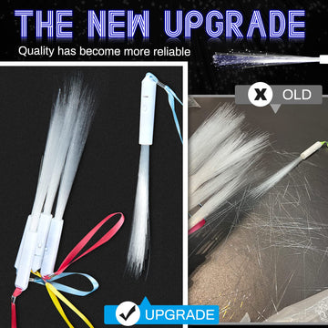 Jecery White Fiber Optic Wands Glow Sticks Led Light Up Wedding Wand With 3 Light Modes Long Flashing Sparklers For Birthday Wedding Bridal Shower Glow In The Dark Party Favors Supplies (144 Pieces)