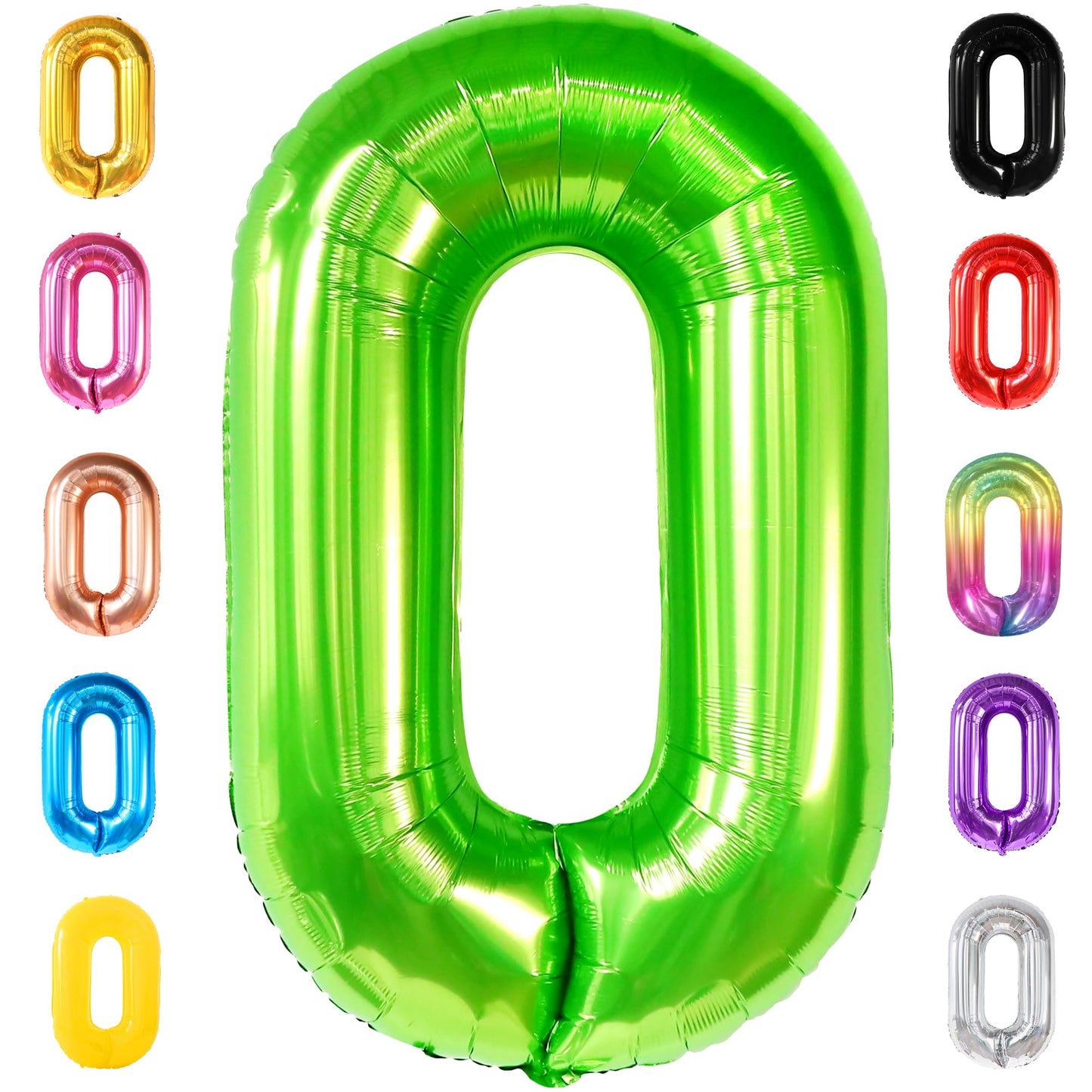 Giant, Light Green 0 Number Balloons - 40 Inch | Pair 0 Digit Balloon To Other | Light Green 0 Balloon For Birthday Party Supplies | Light Green Number 0 Balloon For Jungle Theme Birthday Decorations