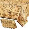 Irenare Pirate Party Tablecloth Treasure Map Tablecover Plastic Island Treasure Table Covers Pirate Nautical Supplies For Pirate Theme Birthday Party Decoration, 54 X 108 Inches(6 Pieces)