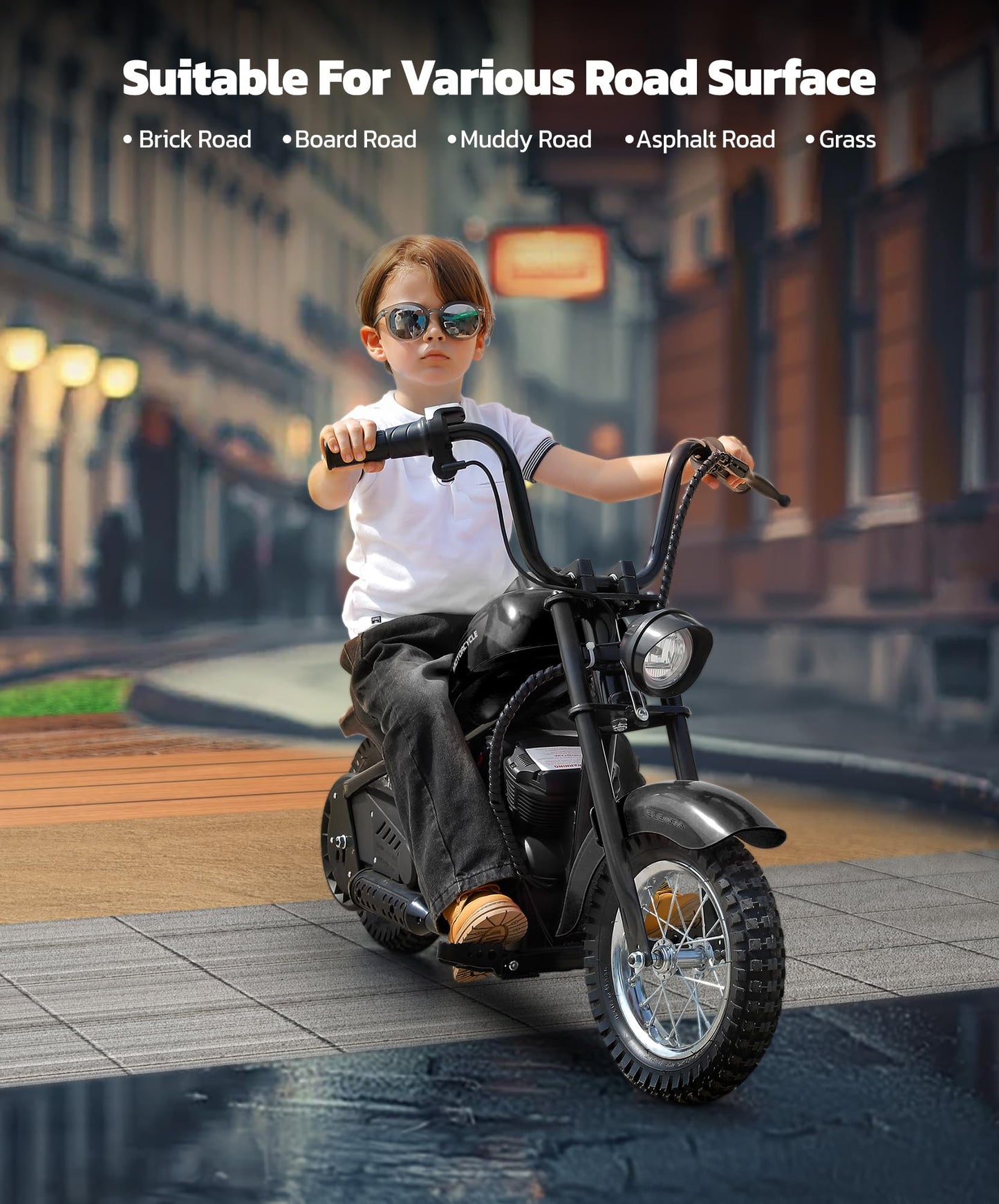 Elemara Electric Dirt Bike, 15 Mph & 150Lb Max, 24V Ride On Toy For Big Kids W/Led Lights & Power Display, Chain-Driven Motor, T