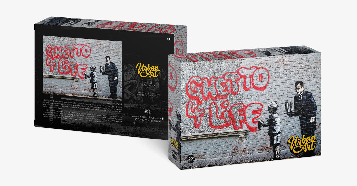 Puzzle - Urban Art Graffiti: Banksy Ghetto 4 Life - 1000 Piece Puzzle by 4D Brands International - for Kids and Adults - Ages 14