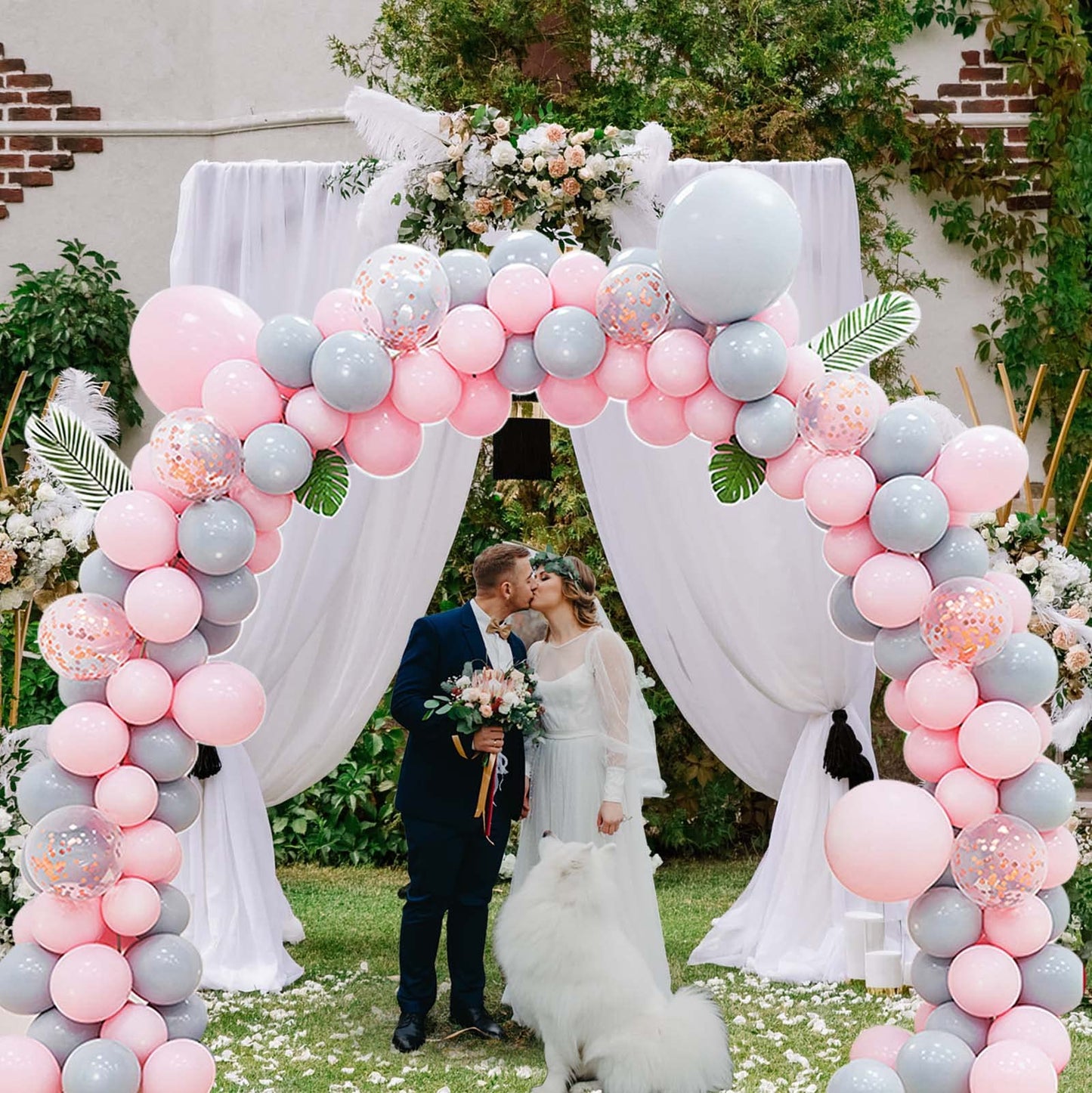 Tuparka Pink Balloons 102 Pcs Light Pink Balloons Garland Arch Kit 5 10 12 18 Inch Pink Balloons With Garland Strip For Birthday Baby Shower Wedding Easter Party Decorations