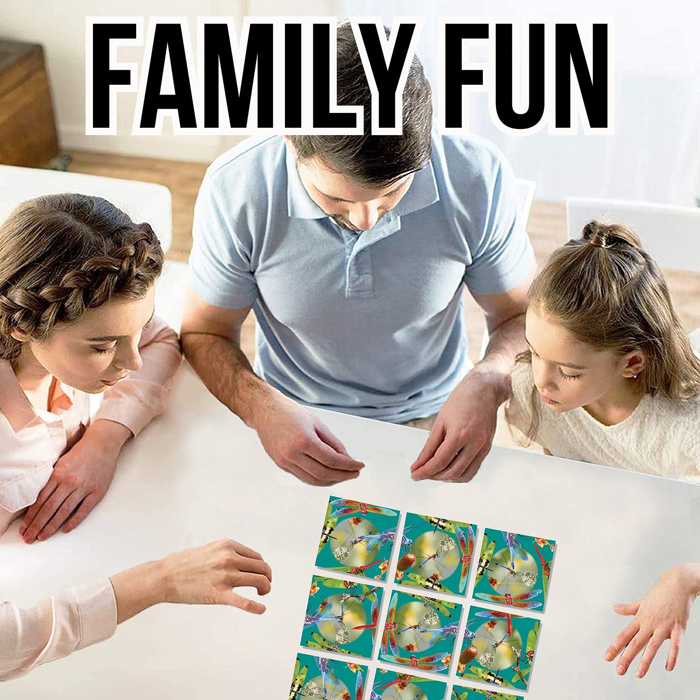 B.Dazzle Dragonflies 9 Piece Scramble Square Puzzle - 12" x 12" Laminated Cardboard - Brain Teaser for All Ages - Model 10146