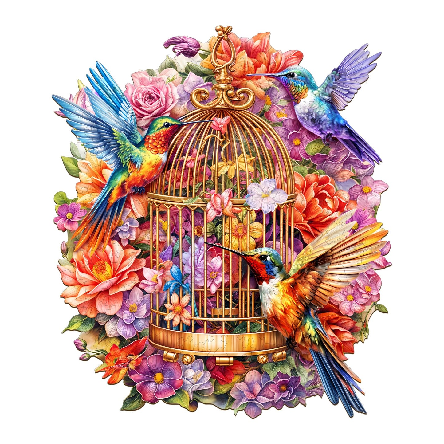 Wooden Hummingbird Puzzles - Unique Shaped Wooden Jigsaw Puzzles - Hummingbird Wooden Puzzles - Animal Wooden Puzzle Creative Bi