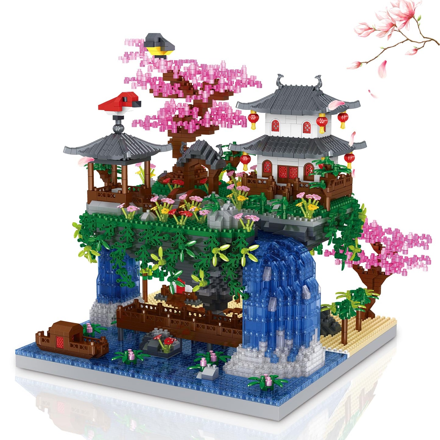 Yktoyz Cherry Blossom Tree Building Set, Chinese Architecture Building Blocks Japanese Sakura Tree House Building Set Bonsai Tree Kit, Blocks Sets For Adults Gift For Kids Age 12+(3220 Pieces)