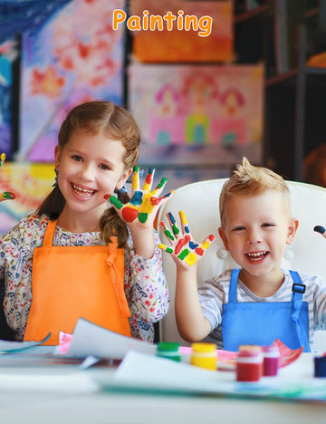 Iagbibui Kids Apron, 12 Pack Kids Aprons For Girls Boys, Children Art Painting Aprons Kitchen Classroom Cooking Baking For Age 6