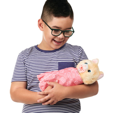 Little Live Pets Cozy Dozys Ginger the Kitty - Interactive Plush Toy with 25+ Sounds, Magical Eye Movement, Includes Blanket & Pacifier, Ages 4+