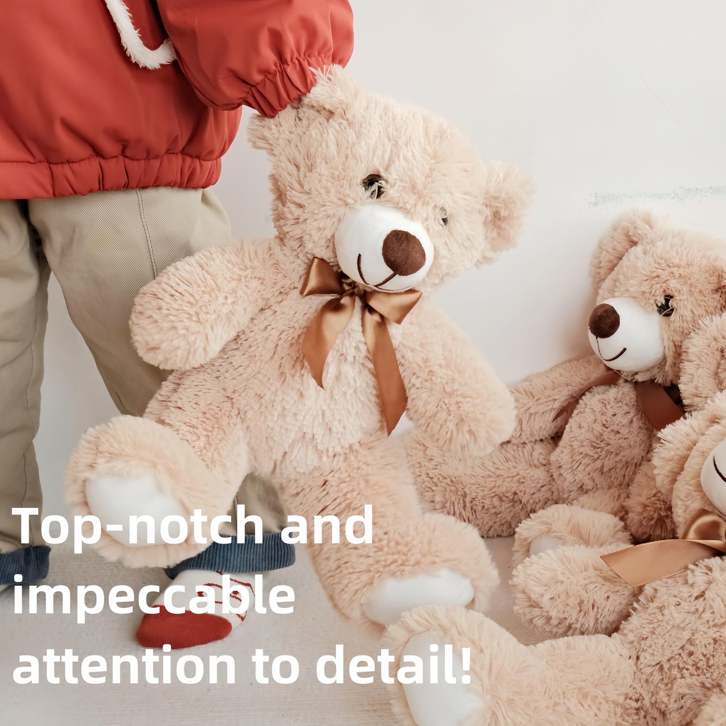 Lelelong 5 Pack Teddy Bears Bulk 13.5 Inich Teddy Bear Stuffed Animal Baby Shower Decorations For Centerpiece Gifts For Christma