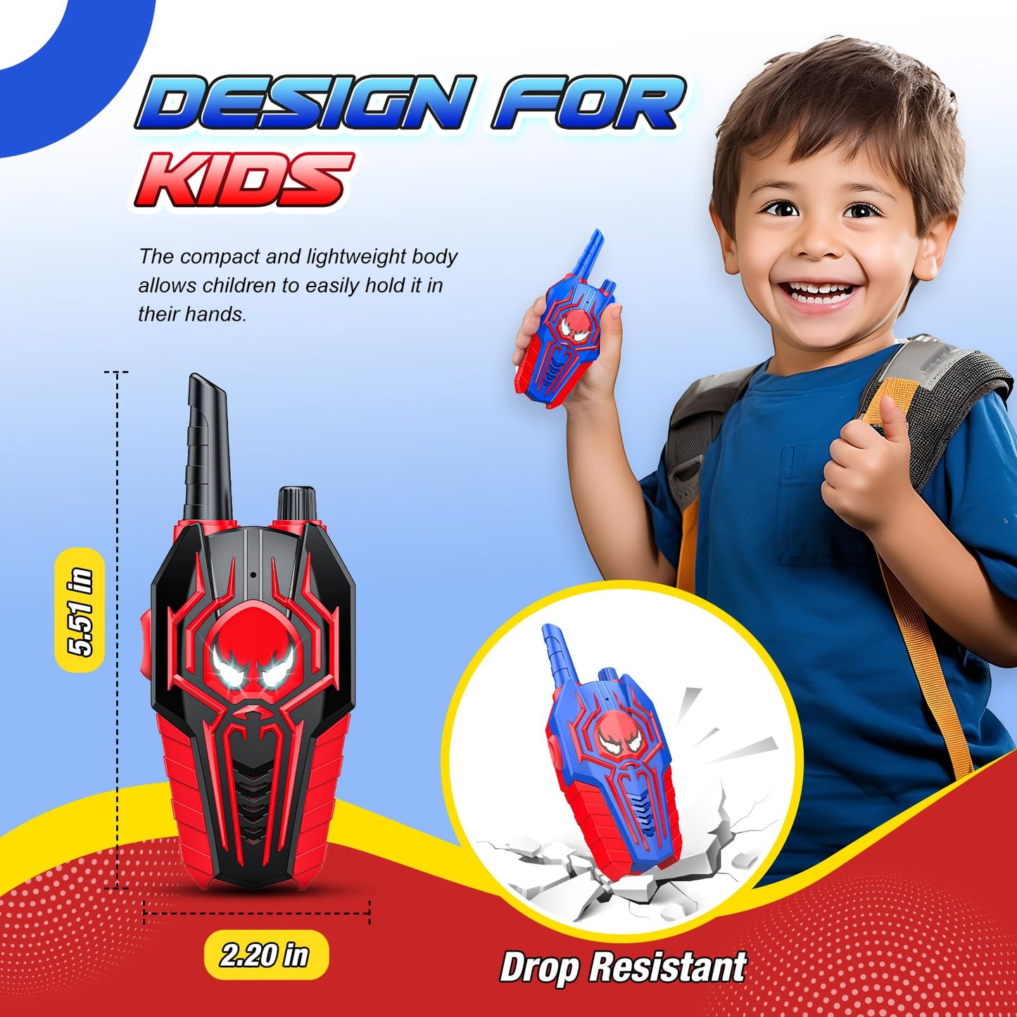 Cool Walkie Talkies for Boys Kids: Gifts Toys for 3 4 5 6 7 8 Year Old Boys Ages 5-7 Kids Walkie Talkies 2 Pack Outdoor Hiking C