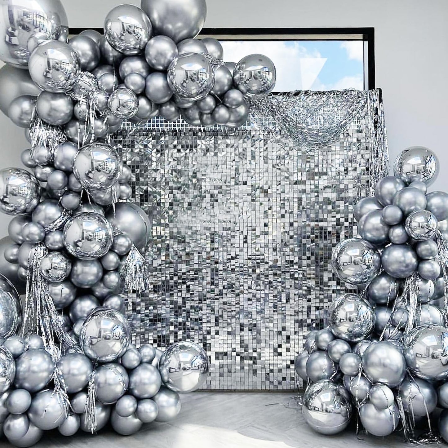 170 Pieces Silver Balloons Silver Metallic Balloons Silver Balloon Arch Kit Silver Balloon Garland For Silver Birthday Wedding G